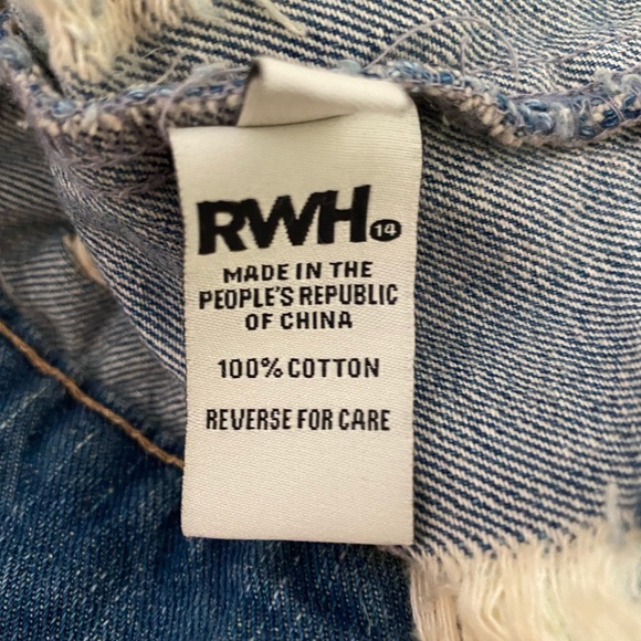 RWH factory distressed jean jacket vest size L - Picture 8 of 10